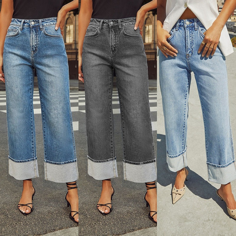 The Canterbury Retro Cuffed Straight Jeans by WentSchmick