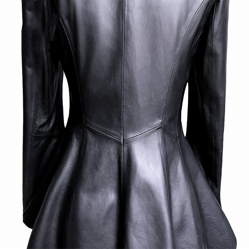 The Abbotsford Cropped V-Neck Leather Jacket by WentSchmick