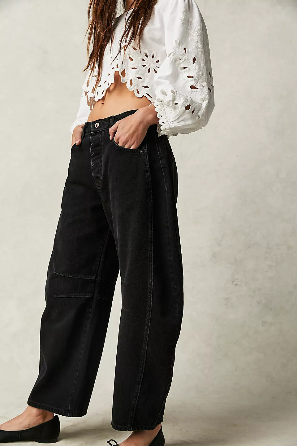 The Teneriffe Mid-Rise Barrel Jeans by WentSchmick
