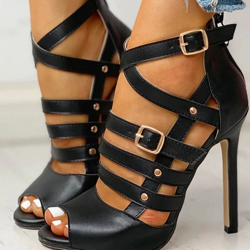 The Palm Beach Peep-Toe Buckle Heel by WentSchmick
