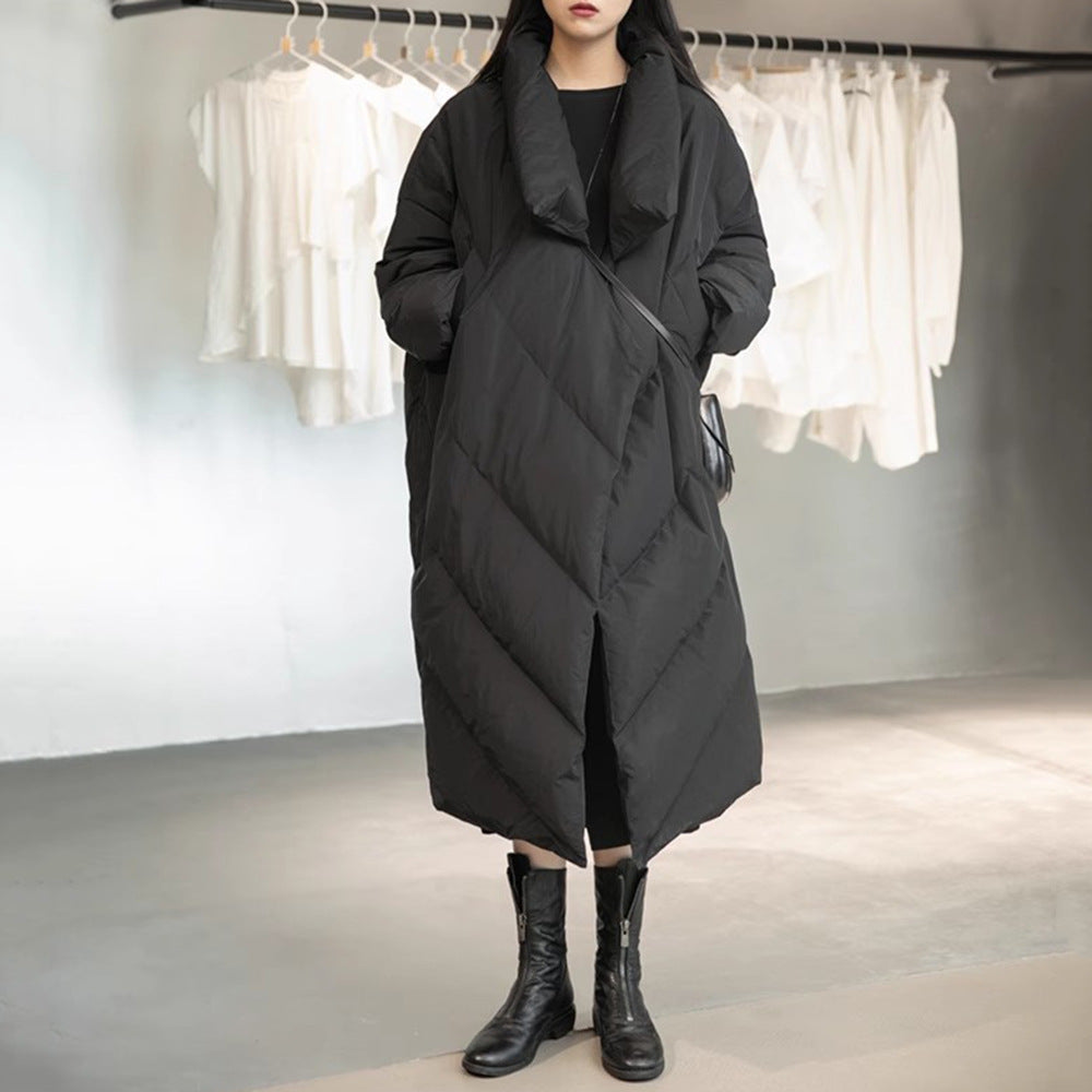 The Rye Asymmetric Mid-Length Down Coat by WentSchmick