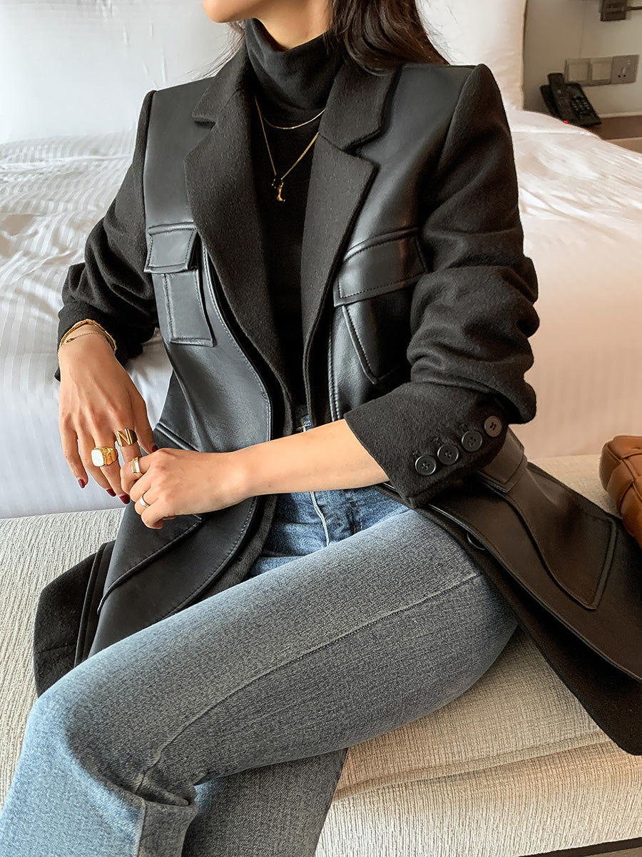 The Port Melbourne Cropped Leather Blazer by WentSchmick