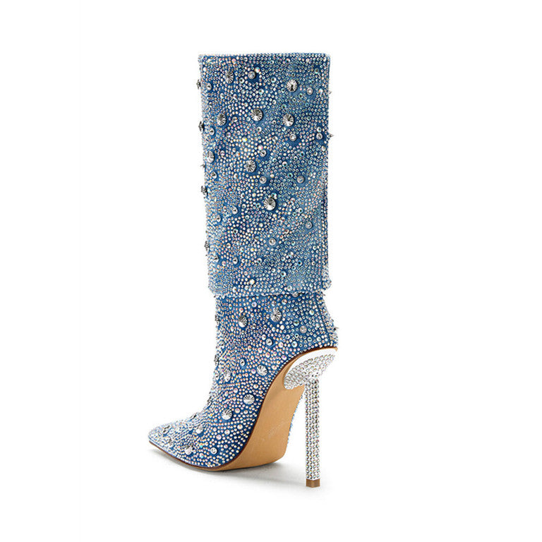 The Balmoral Pointed Denim Boots by WentSchmick