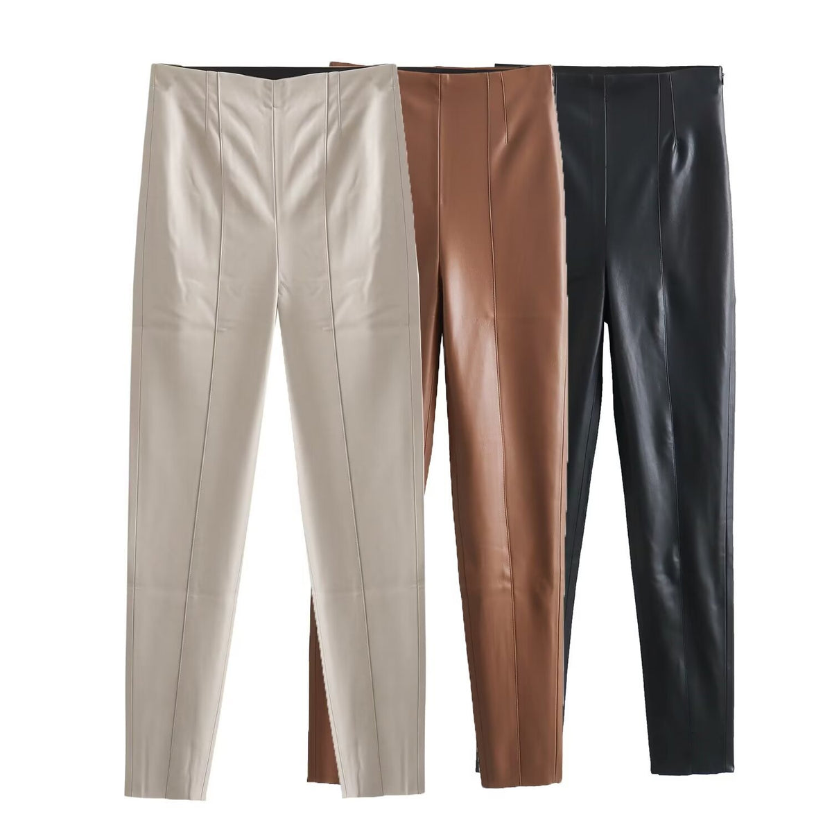The Clayfield High-Waist Faux Leather Pants by WentSchmick