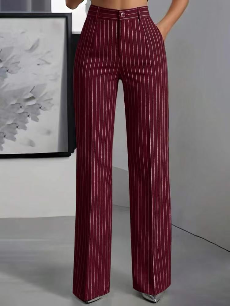 The Millers Point Pinstripe Wide-Leg Trousers by WentSchmick
