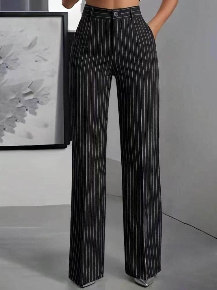 The Millers Point Pinstripe Wide-Leg Trousers by WentSchmick
