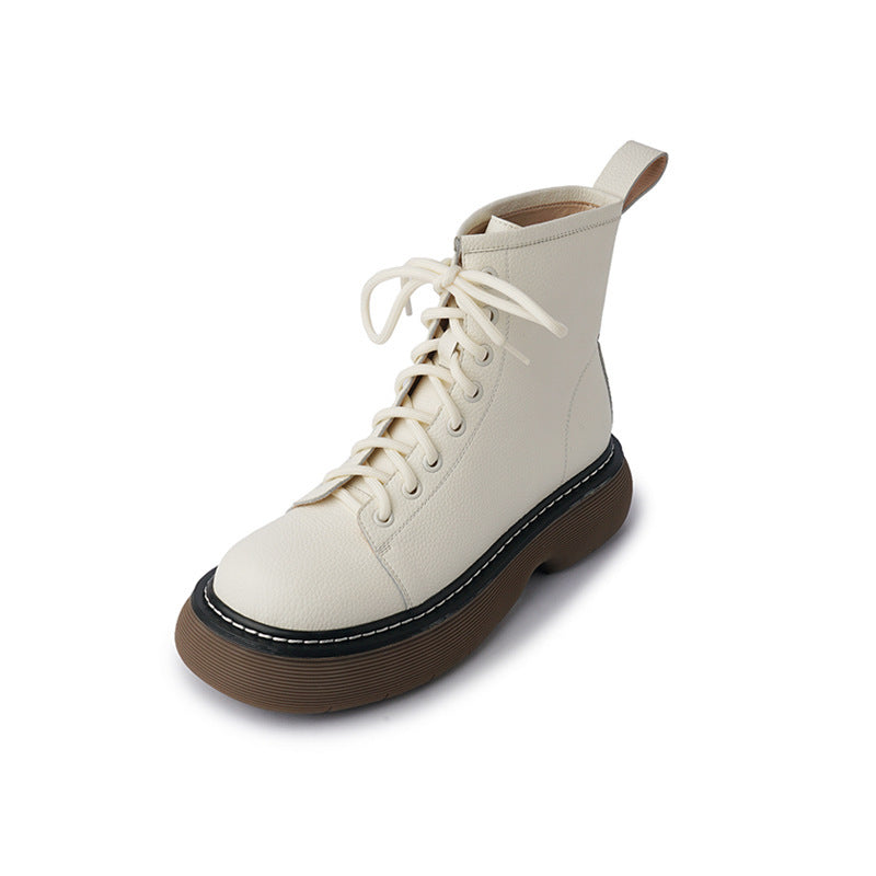 The Castlecrag Pebbled Leather Lace-Up Ankle Boots by WentSchmick