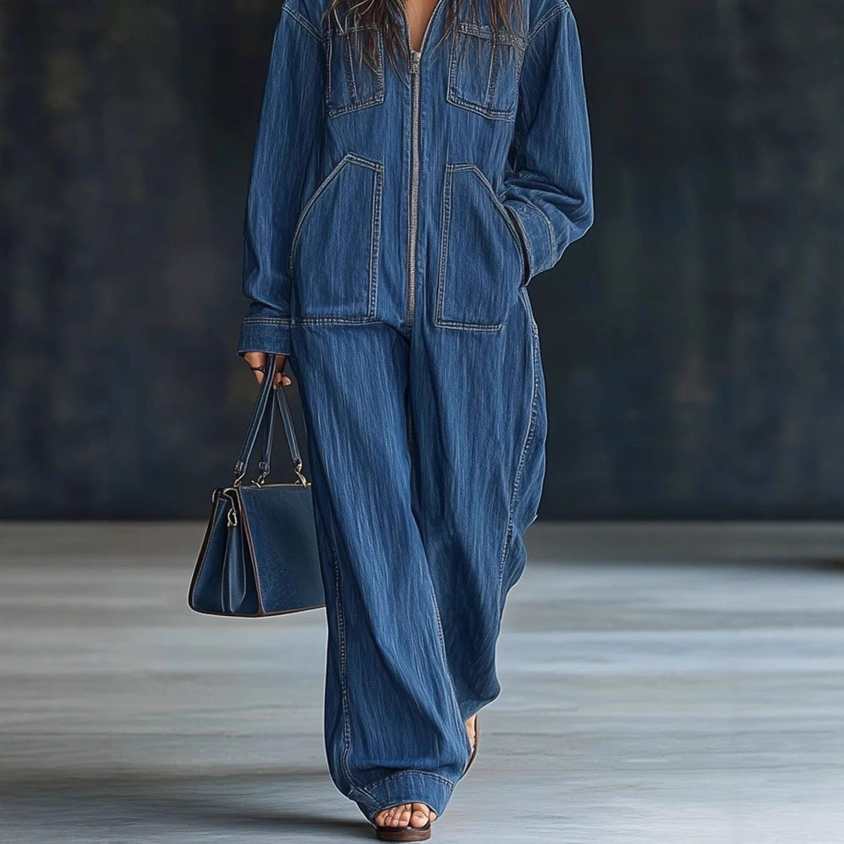 The Footscray Hooded Denim Jumpsuit by WentSchmick