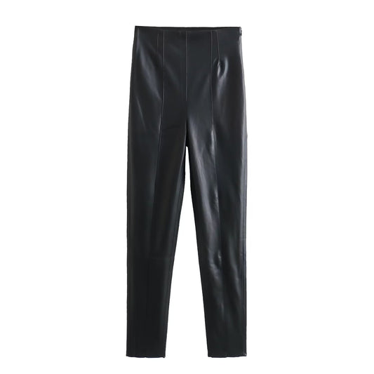 The Clayfield High-Waist Faux Leather Pants by WentSchmick