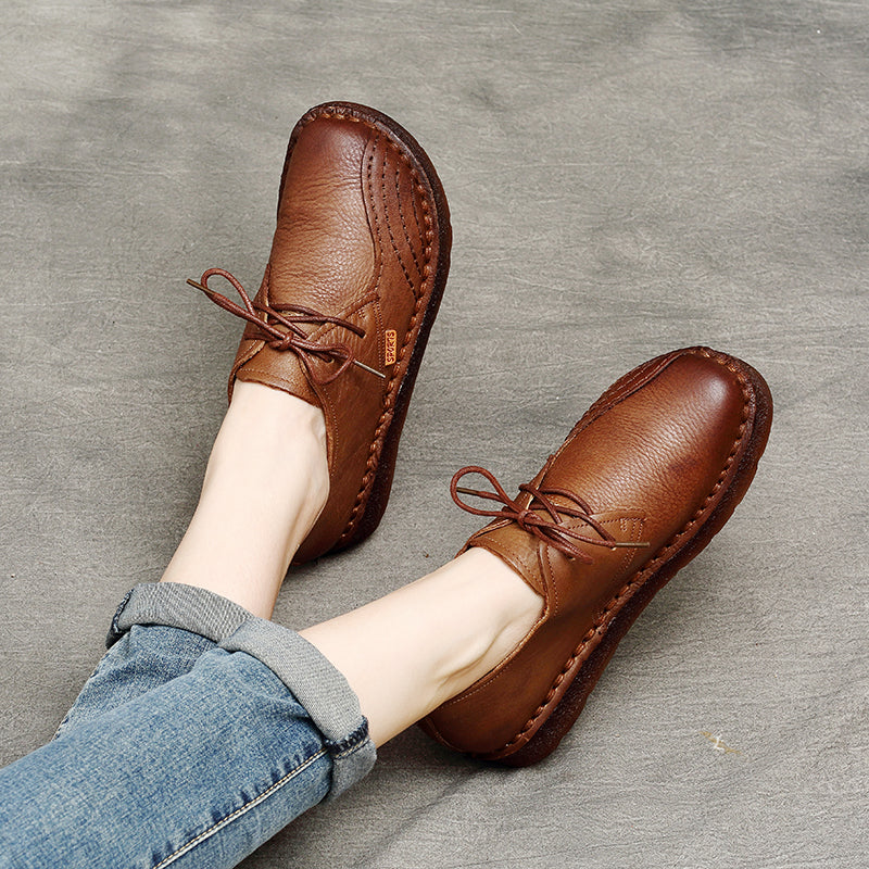 The Dunsborough Handmade Leather Lace-Up Flat by WentSchmick